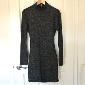 Zara Metallic Open Back Knit Dress